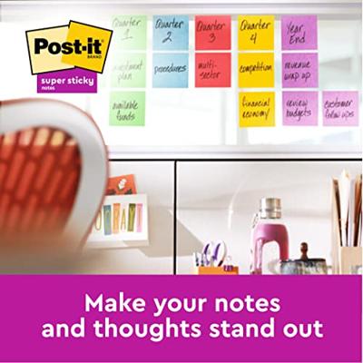 Post-it Super Sticky notes Soulful, 90 vel, ft 76 x 127 mm, geassorteerde kleuren, pak van 6 blokken - thumbnail