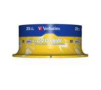 Verbatim 43489 DVD+RW disc 4.7 GB 25 stuk(s) Spindel Herschrijfbaar - thumbnail