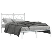 Bedframe met hoofdbord metaal wit 120x190 cm - thumbnail