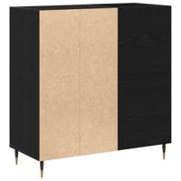 Platenkast met plank Zwart eiken 85 x 38 x 89 cm Bewerkt hout - thumbnail