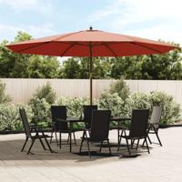 VidaXL Parasol met houten paal 400x273 cm terracottakleurig - thumbnail