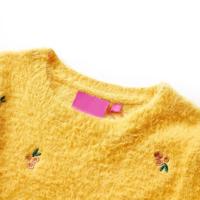 Kindertrui gebreid 140 okerkleurig - thumbnail
