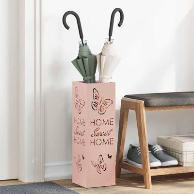 VidaXL Paraplu standaard met opslag roze 15,5 x 15,5 x 49 cm metaal