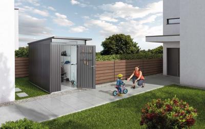 Biohort AvantGarde A3 metalen berging 180x260x218 cm met enkele deur- Lessenaarsdak- Metaal- Biohort