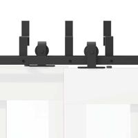 Doos met onderdelen voor schuifdeur 200 cm staal zwart - thumbnail