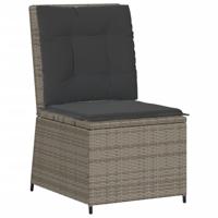 7-delige Loungeset met kussens poly rattan grijs - thumbnail