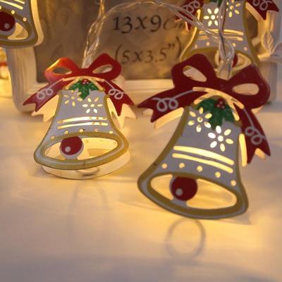 1 8 m geschilderd Christmas Bell leidde vakantie String licht 10 LEDs 2 x AA batterijen aangedreven warme Fairy decoratieve Lamp Box voor Kerstmis p