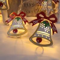 1 8 m geschilderd Christmas Bell leidde vakantie String licht 10 LEDs 2 x AA batterijen aangedreven warme Fairy decoratieve Lamp Box voor Kerstmis p - thumbnail