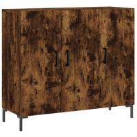 Dressoir 90x34x80 cm bewerkt hout gerookt eikenkleurig - thumbnail