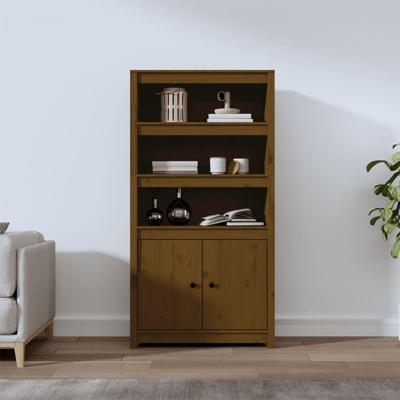 Hoge kast 80x35x154 cm massief grenenhout honingbruin