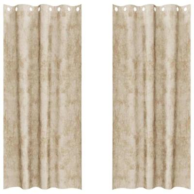 VidaXL Velvet gordijnen met gordijnen 2 pcs crème 225 x 140 cm fluweel