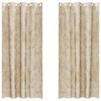VidaXL Velvet gordijnen met gordijnen 2 pcs crème 225 x 140 cm fluweel - thumbnail