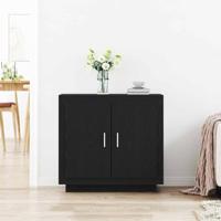 Dressoir Zwart 80 x 40 x 75 cm Bewerkt hout - thumbnail