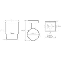 Bekerhouder Sapho X-Square Hangend 7x10 cm Chroom / Melkglas - thumbnail