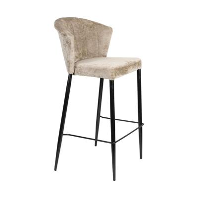 Dutchbone Barstoel 'Georgia' Chenille, kleur Beige (zithoogte 75cm)