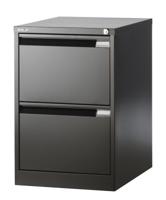 Bisley hangmappenkast, ft 71,1 x 47 x 62,2 cm (h x b x d), 2 laden, zwart - thumbnail