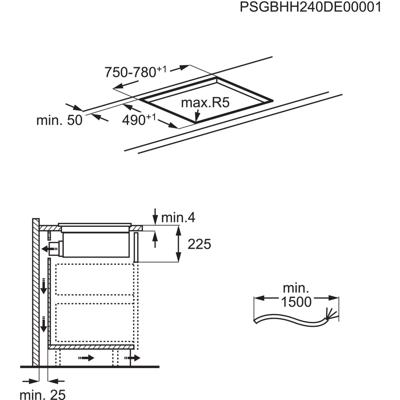 AEG Kookplaat met afzuiging - 7000 ComboHob SenseFry SaphirMatt® 80 cm PE7000S80