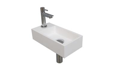Fonteinset INK Versus 36x18x9 cm Polystone Mat Wit Met Kraangat Links Chroom