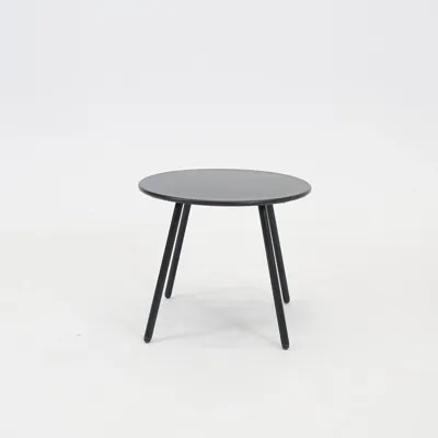 Vita Santo bijzettafel 50x42cm rond - Zwart