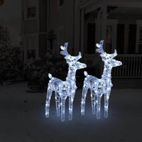 VidaXL Kerstrendieren 2 st 80 led's acryl koudwit - thumbnail