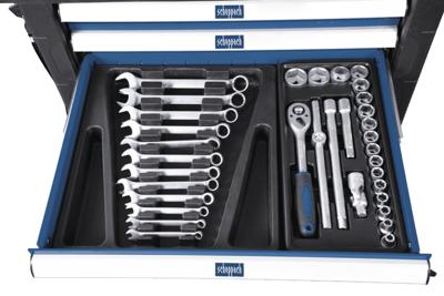 Scheppach TW1000 Gevulde gereedschapswagen met 7 lades - 263-dlg - 5909304900 Scheppach TW1000 Gevulde gereedschapswagen met 7 lades - 263-dlg - 5909304900