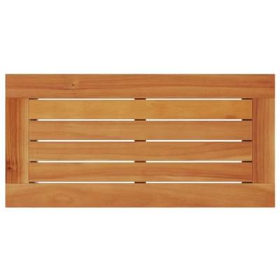 Tuinbijzettafel met houten blad 58x27,5x55 cm poly rattan grijs - thumbnail