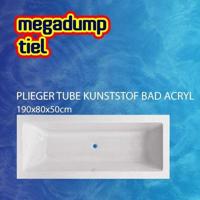 Duo Ligbad Plieger Tube Acryl 190x80x50 cm Wit - thumbnail