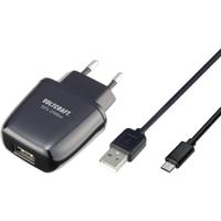VOLTCRAFT SPS-2100m USB-oplader 10.5 W 1x USB-A, 1x Micro-USB Zwart Binnen Geschikt voor Raspberry Pi 2 - thumbnail