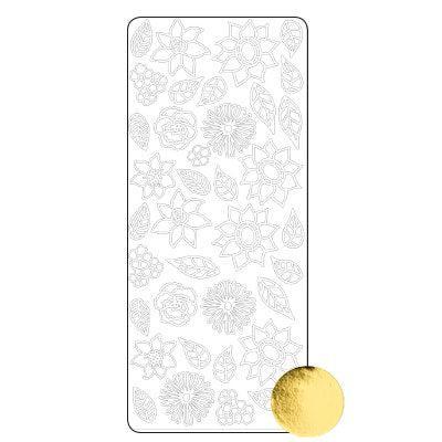 Vaessen Creative • sticker 10x23cm 10pcs goud bloem blad