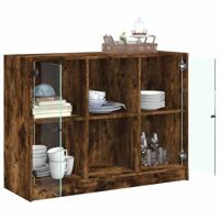 Dressoir 102x37x75,5 cm bewerkt hout gerookt eikenkleurig - thumbnail
