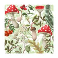 Duni Servetten Forest Fungi 33x33cm - thumbnail