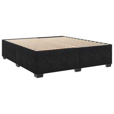 Boxspring met matras fluweel zwart 120x200 cm - thumbnail