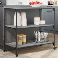 Keukentrolley 102x50x95 cm bewerkt hout grijs sonoma eiken - thumbnail