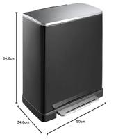 EKO E-Cube Pedaalemmer 50L Zwart - thumbnail