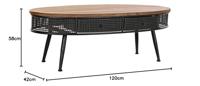 Hoofdtafel DKD Home Decor Bruin Zwart Metaal Spar 120 x 58 x 42 cm - thumbnail