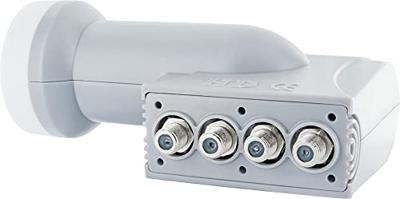 Schwaiger LNB4 Quad LNB Aantal gebruikers: 4 Feed-opname: 40 mm met switch Lichtgrijs, Wit