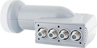 Schwaiger LNB4 Quad LNB Aantal gebruikers: 4 Feed-opname: 40 mm met switch Lichtgrijs, Wit - thumbnail