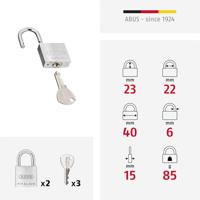 ABUS Hangslot 64Ti/40 Twins B/Dfnli - 64TI/40 TWINS C - 64TI/40 TWINS C - thumbnail