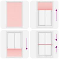 Pliss rolgordijn 120x200cm stofbreedte 119,4cm polyester roze - thumbnail