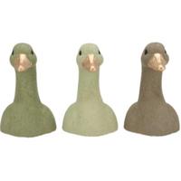 Daan Kromhout Beeld duck head groen 20 cm 3 assorti | 6 stuks - thumbnail