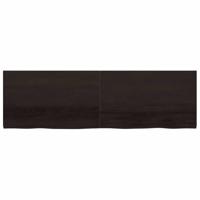 Wandschap 200x60x4 cm behandeld massief eikenhout donkergrijs - thumbnail