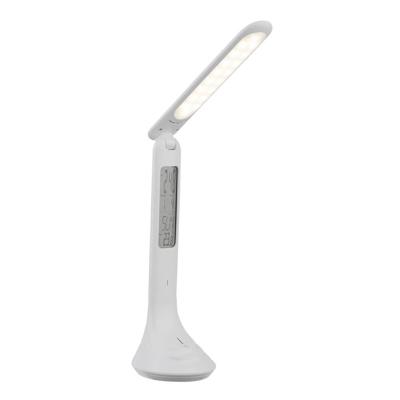 Globo BureaulampTyrell wit met klok - 58329W