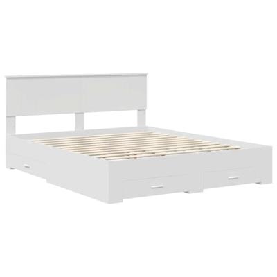 Bedframe met hoofdeinde met lade Wit 160 x 200 cm Bewerkt hout