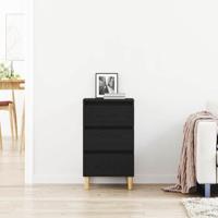 Nachtkastje met lade Zwart eiken 40 x 35 x 70 cm Bewerkt hout - thumbnail