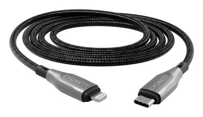 Cygnett Gepantserde Lightning naar USB-C snellaadkabel 30W (50cm, zwart)