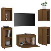 Tv-meubelen 5 st massief grenenhout honingbruin - thumbnail