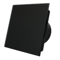 Whisper Pro-design Badkamerventilator - Ø100mm - Met Nalooptimer + Vochtsensor - Vlak Glas - Mat Zwart - thumbnail