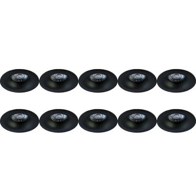 Zwart Aluminium GU10 Inbouwspot Armatuur 10-Pack Ø82mm