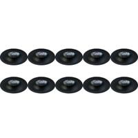 Zwart Aluminium GU10 Inbouwspot Armatuur 10-Pack Ø82mm - thumbnail