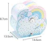 Eenhoorn Muziekdoos - DJECO blauw, bedrukt - thumbnail